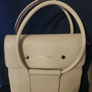 Persaman italian leather white purse